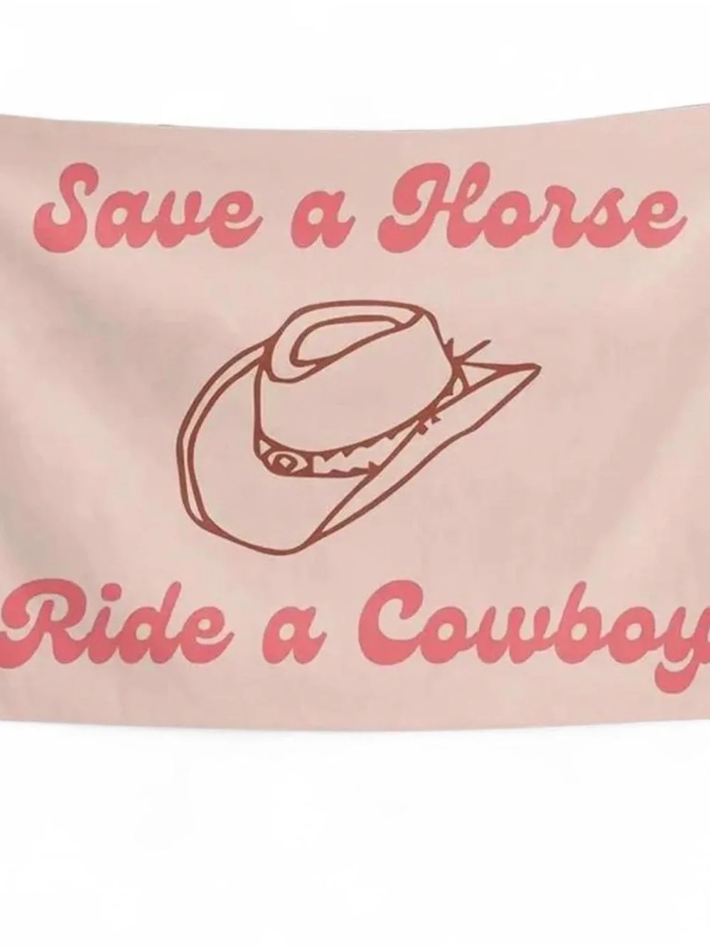 Save a Horse Ride a Cowboy Pink Graphic Banner
